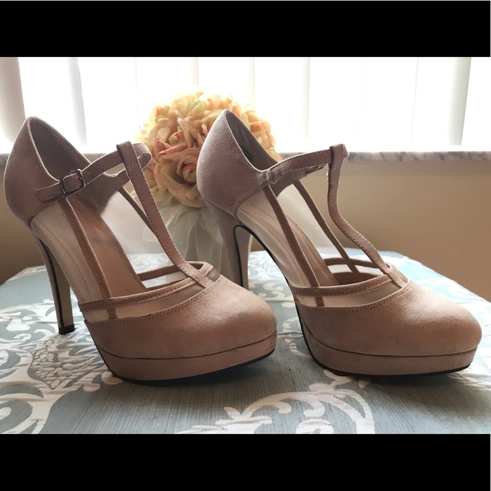 Nude Suede Heels